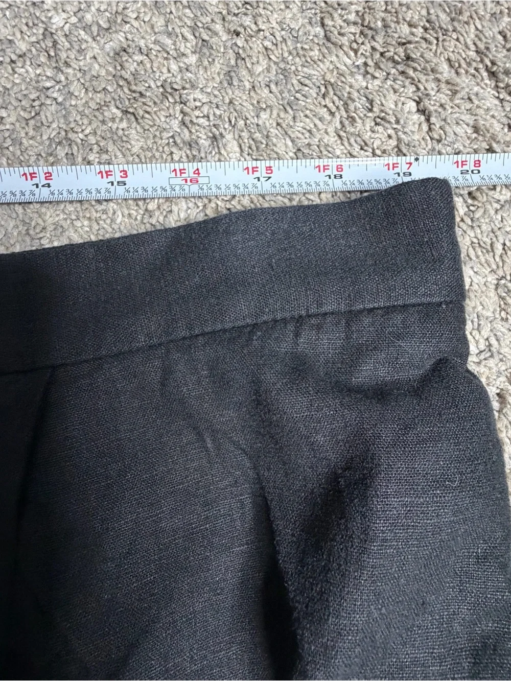 Banana Republic ANYDAY WIDE-LEG HIGH-RISE LINEN-BLEND CROPPED PANT XL Black
